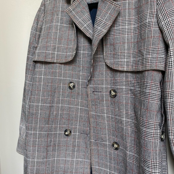 SELF PORTRAIT Houndstooth Back Sleeve Slit Cropped Blazer Size Small - Picture 4 of 10